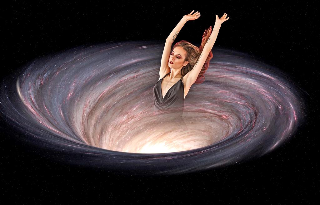 Swirling interdimensional portal with ethereal light patterns