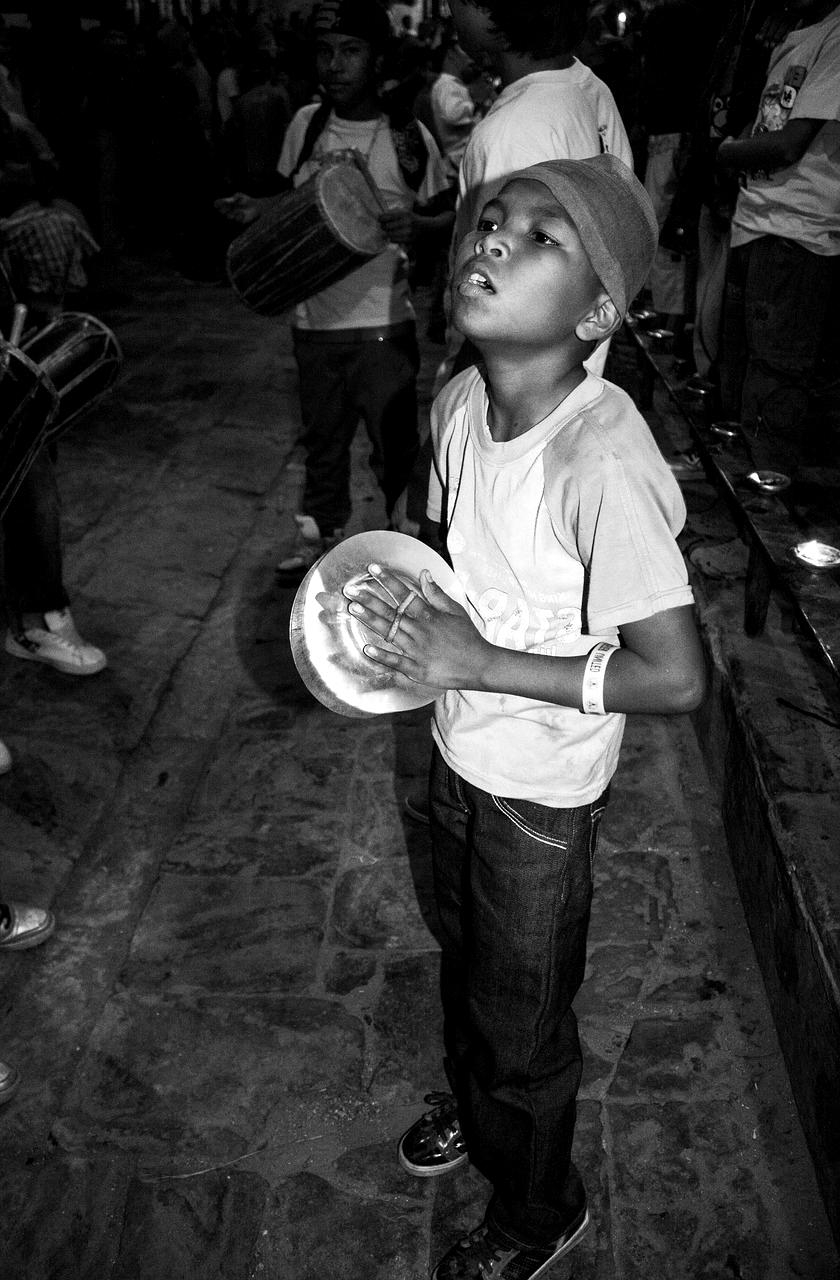 Dream realm with floating musical elements and surreal landscapes