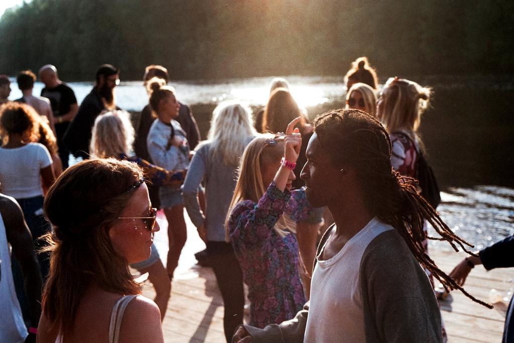 Audience enjoying electronic dance music festival